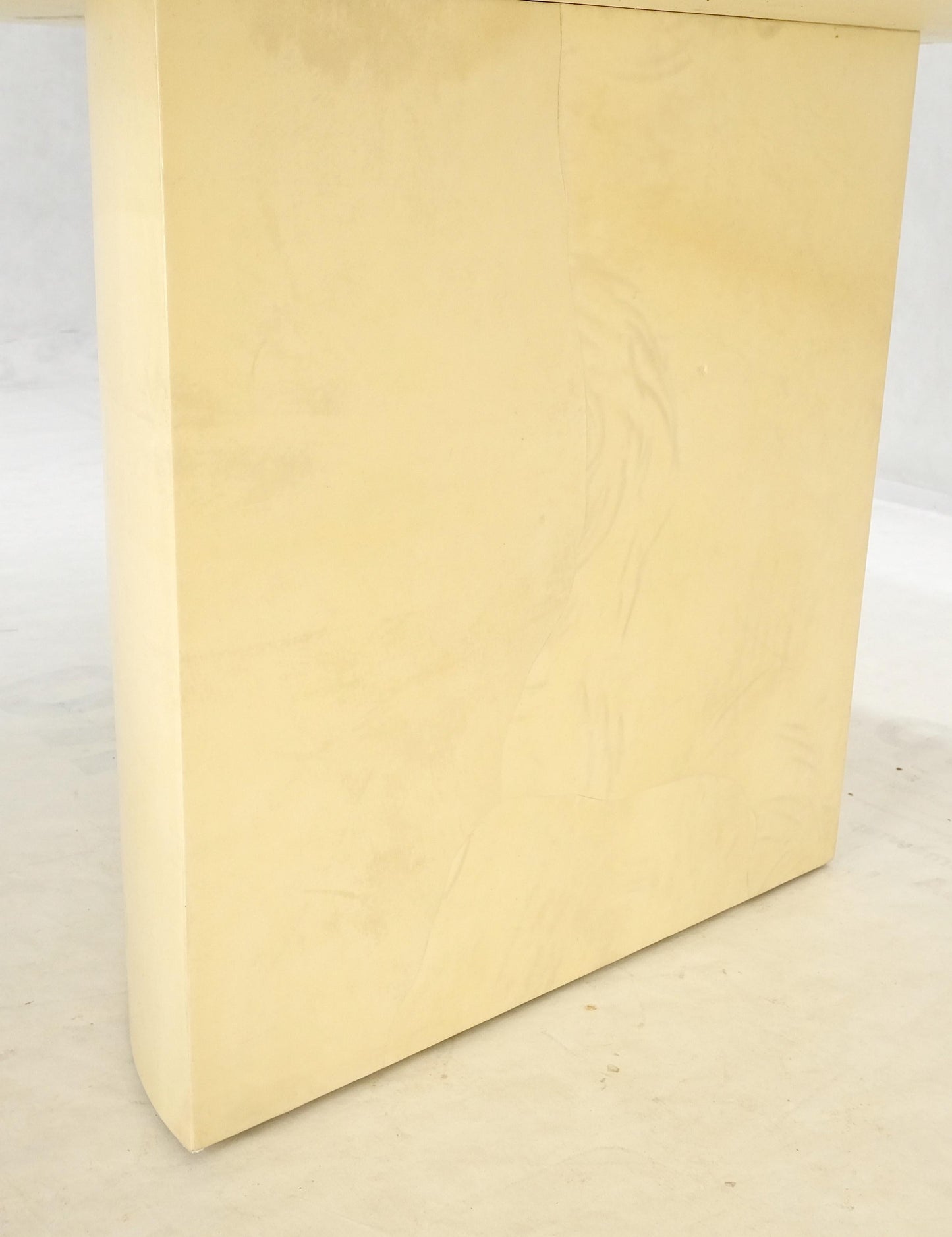 EstablishedLines Large Oval Racetrack Knife Edge Lacquered Parchment Goat Skin Dining Table MINT