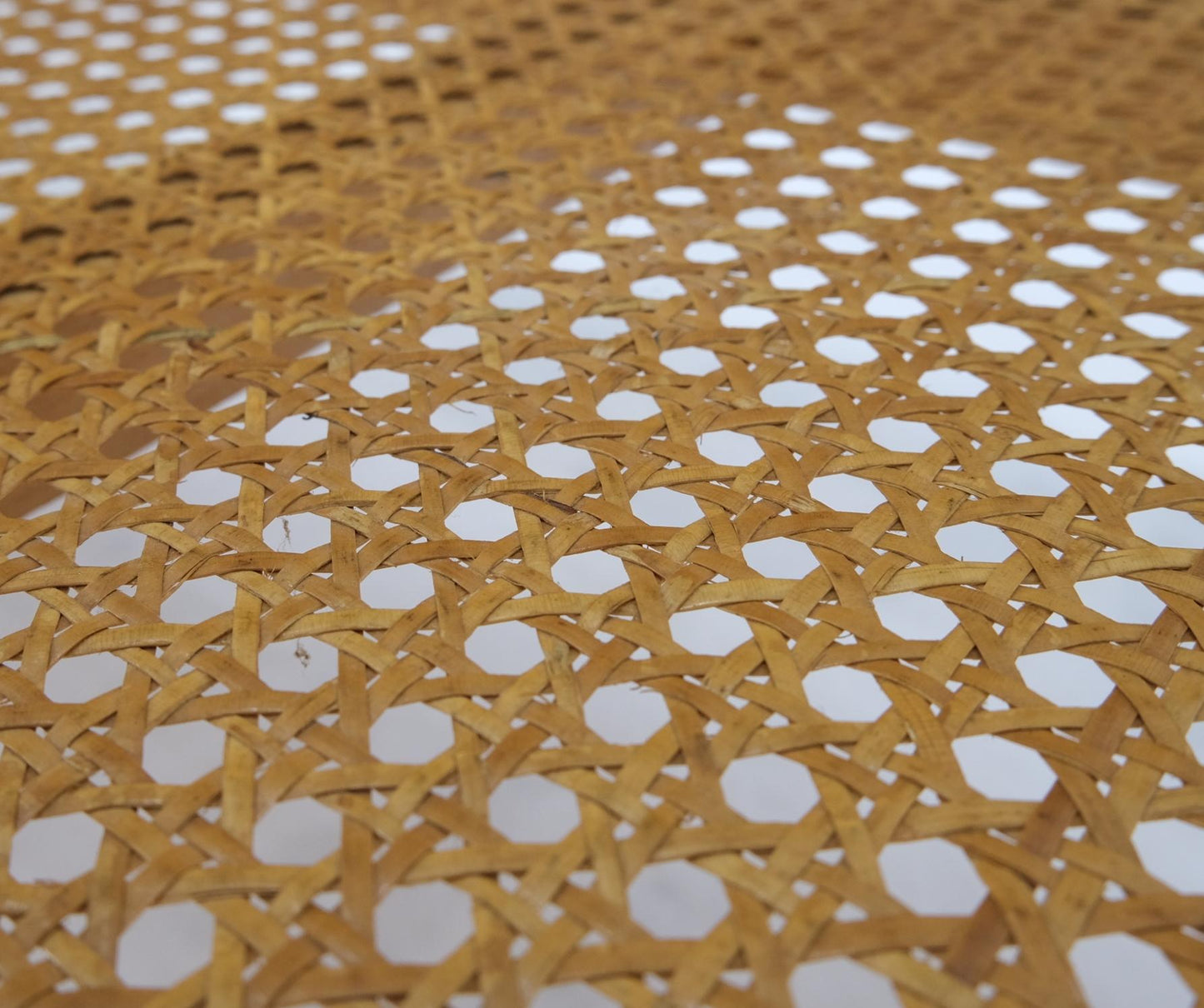 EstablishedLines Rectangle Rattan Cane Shelf Glass Top Mid-Century Modern Coffee Table Mint!