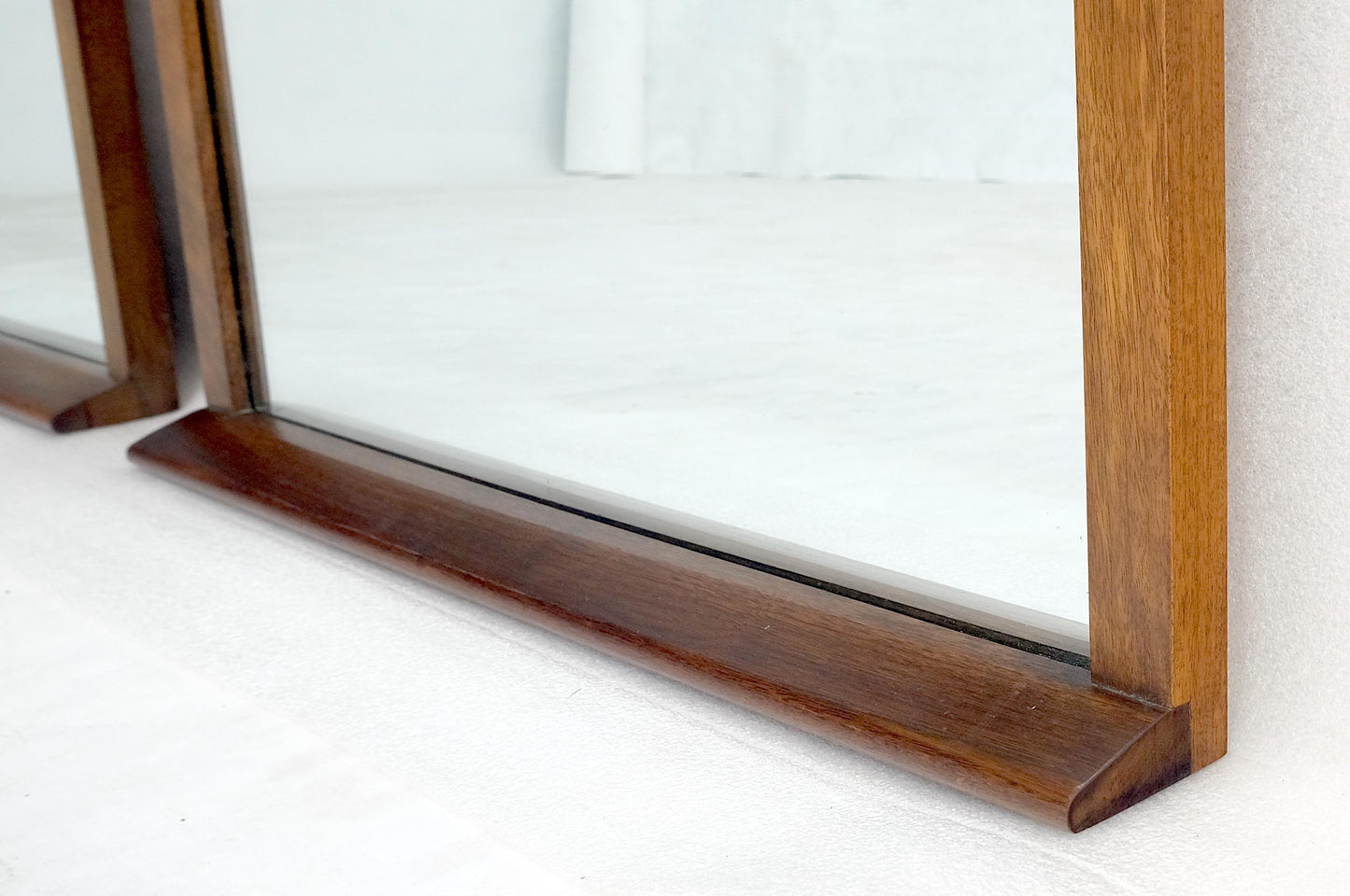 EstablishedLines Pair of Mid Century Modern Rectangle Walnut Wall Mirrors by John Stuart MINT!