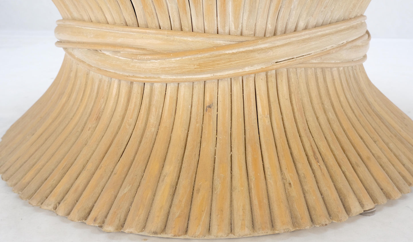 EstablishedLines Large Round Sheath of Bamboo Round Coffee Table Mid Century Modern McGuire MINT!