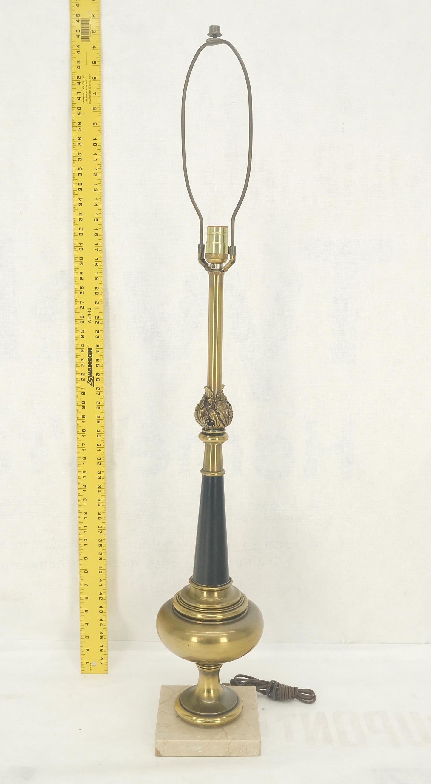 EstablishedLines Pair of Mid Century Modern Brass Vase Shape Table Lamps Stiffel MINT!