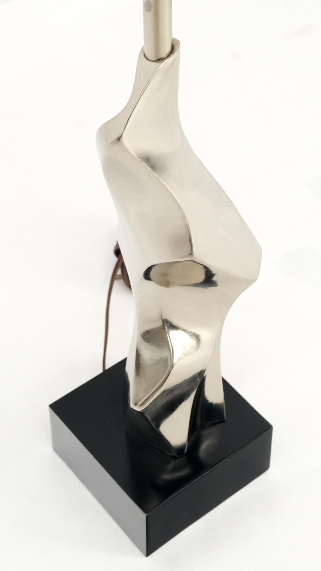 EstablishedLines Abstract Polished Metal Chrome Table Lamp in Style of Picasso