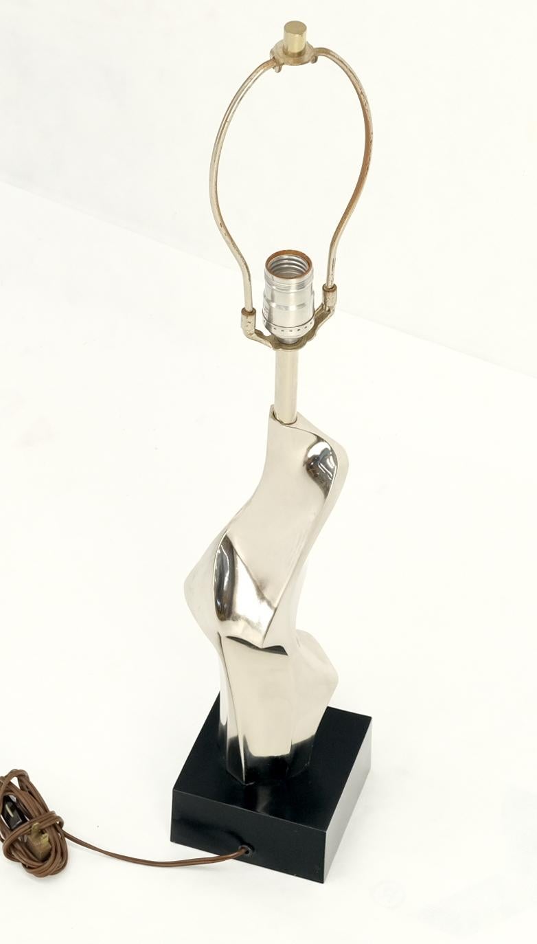 EstablishedLines Abstract Polished Metal Chrome Table Lamp in Style of Picasso