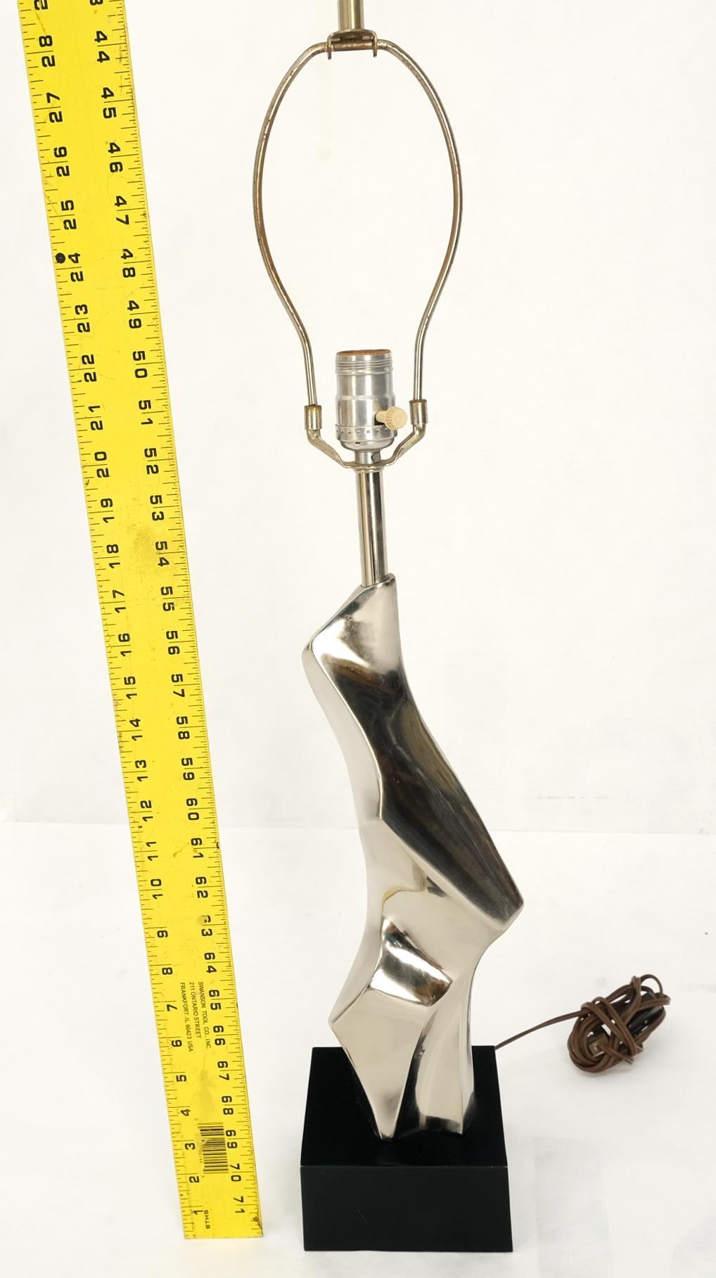 EstablishedLines Abstract Polished Metal Chrome Table Lamp in Style of Picasso