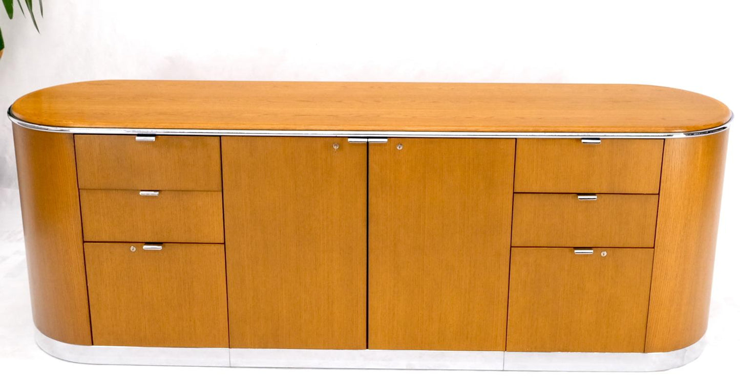 EstablishedLines Mid Century Modern Long Rounded Sides Credenza by Thonet