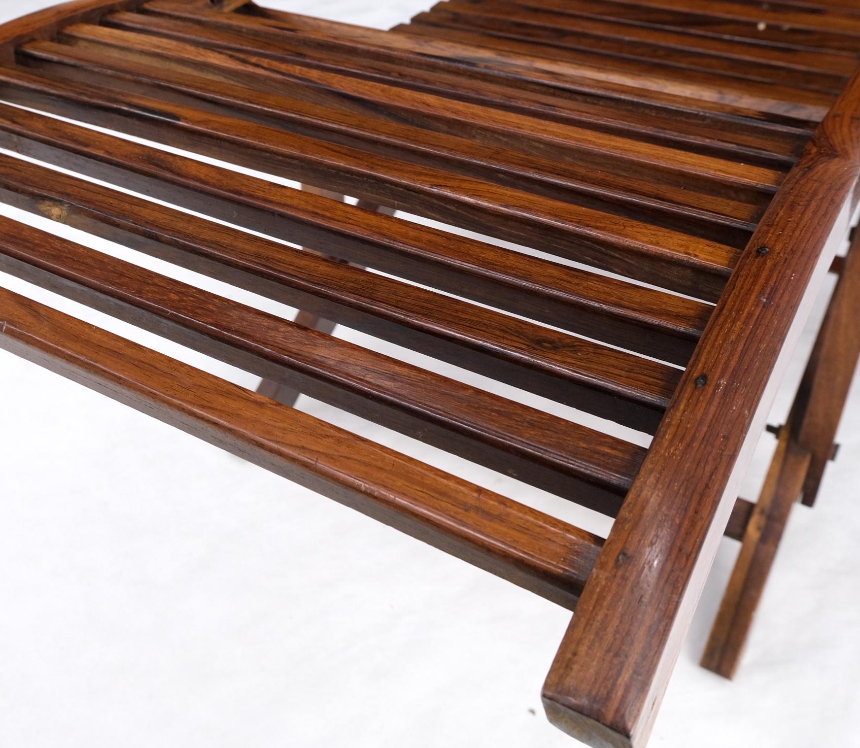 EstablishedLines Solid Brazilian Rosewood Planks Adjustable Sling Chaise Lounge Chair Carved