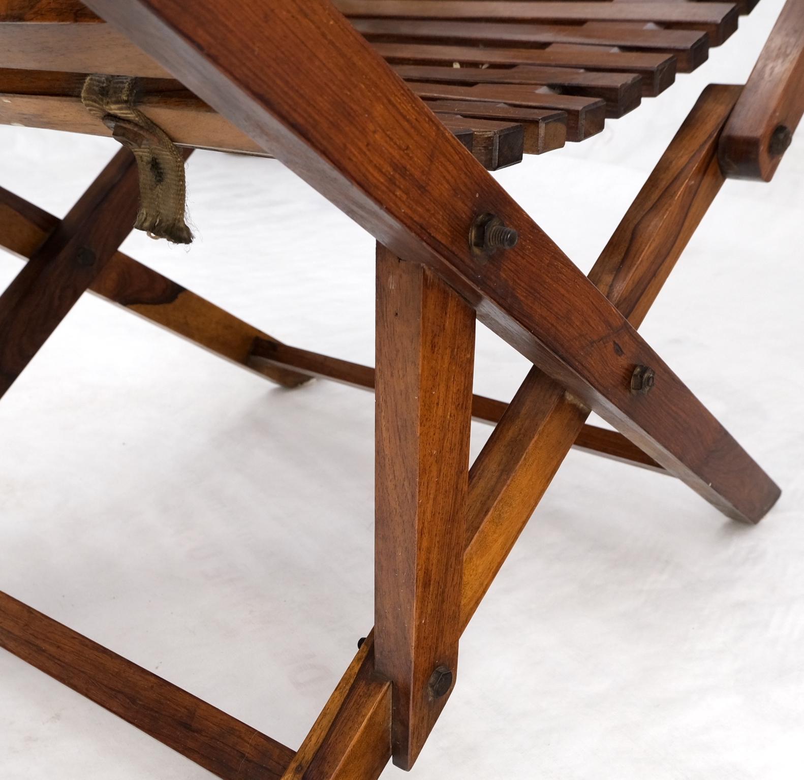 EstablishedLines Solid Brazilian Rosewood Planks Adjustable Sling Chaise Lounge Chair Carved