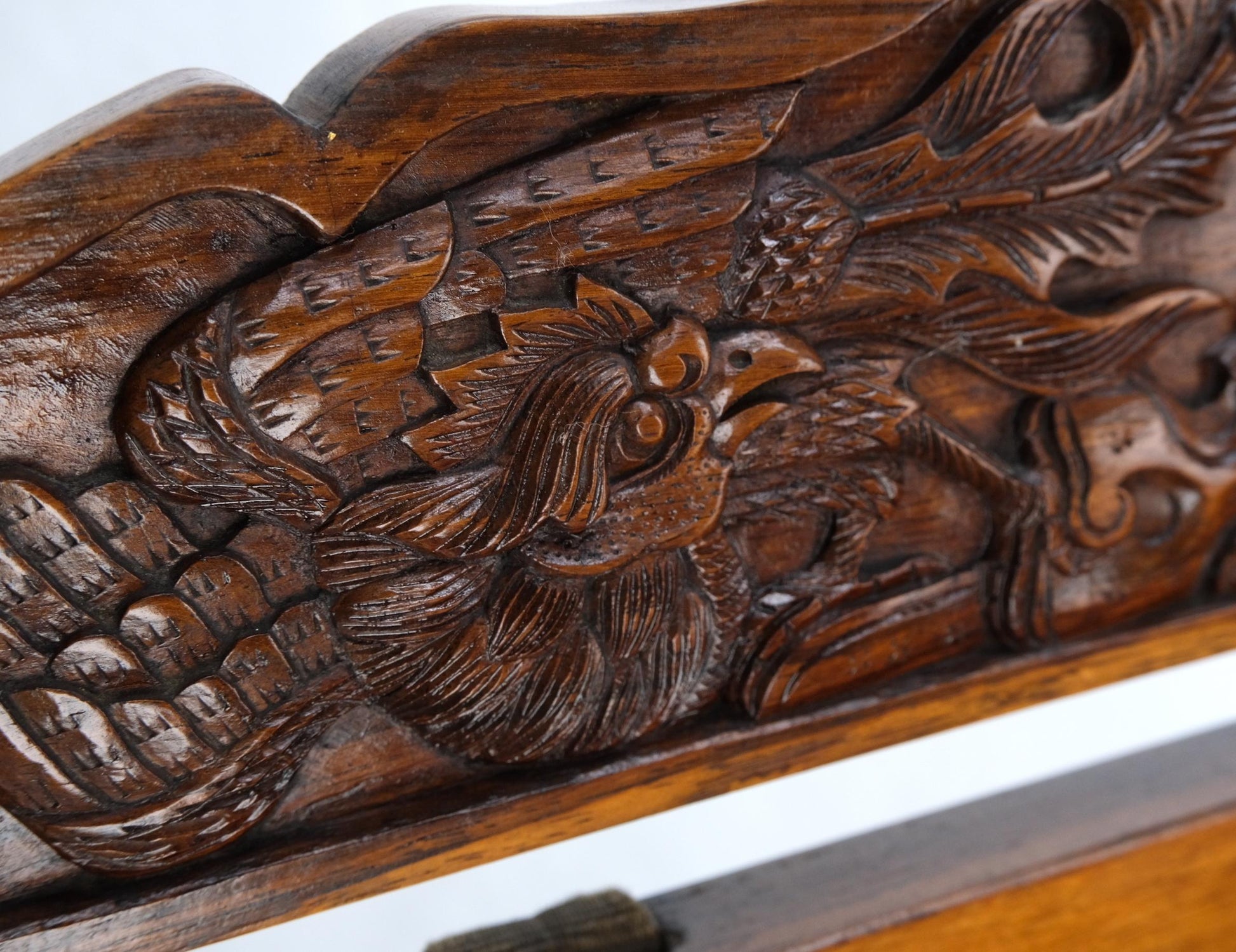 EstablishedLines Solid Brazilian Rosewood Planks Adjustable Sling Chaise Lounge Chair Carved