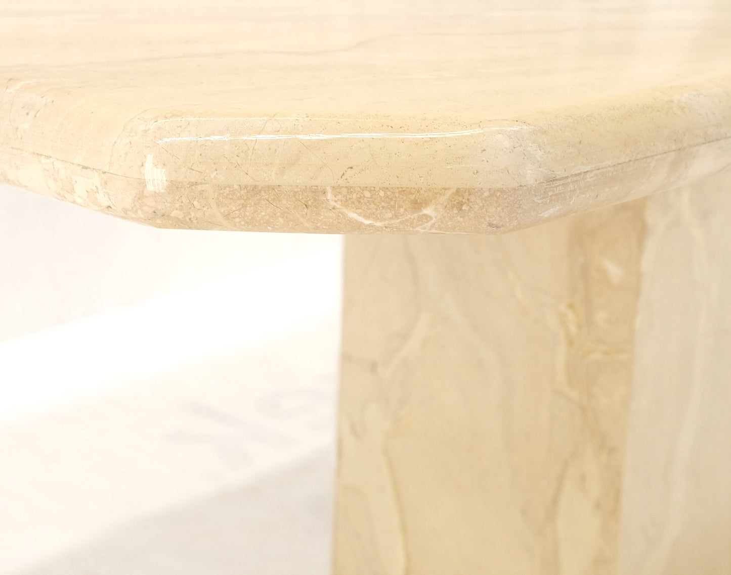 EstablishedLines Travertine Single Pedestal Base Mid-Century Modern Dining Conference Table MINT!
