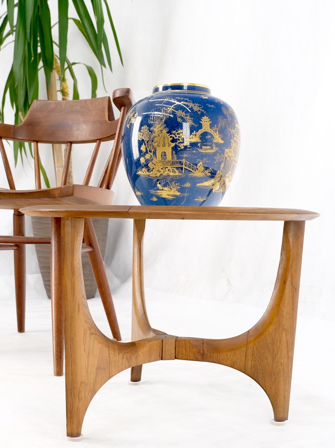 EstablishedLines Lane Tripod Trileged Round Beveled Chestnut Bezel Glass Top Side End Table Stand