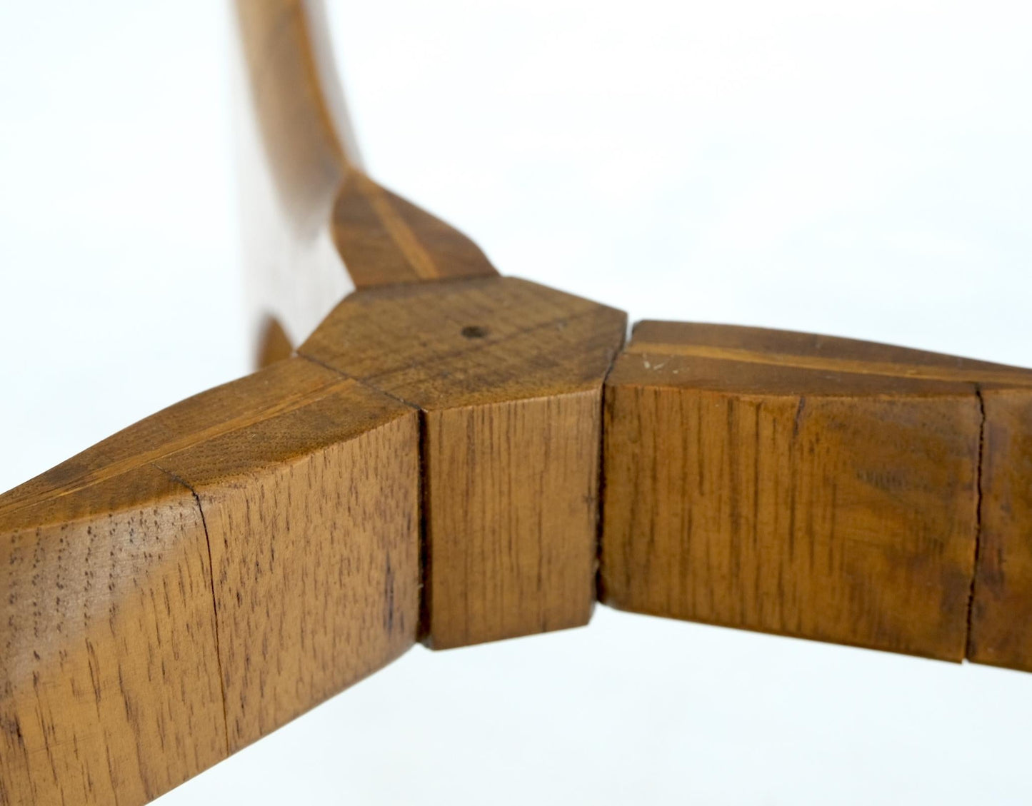 EstablishedLines Lane Tripod Trileged Round Beveled Chestnut Bezel Glass Top Side End Table Stand