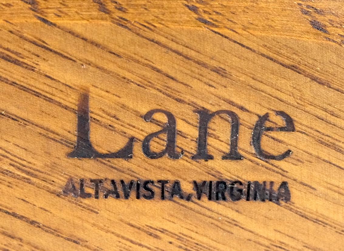 EstablishedLines Lane Tripod Trileged Round Beveled Chestnut Bezel Glass Top Side End Table Stand