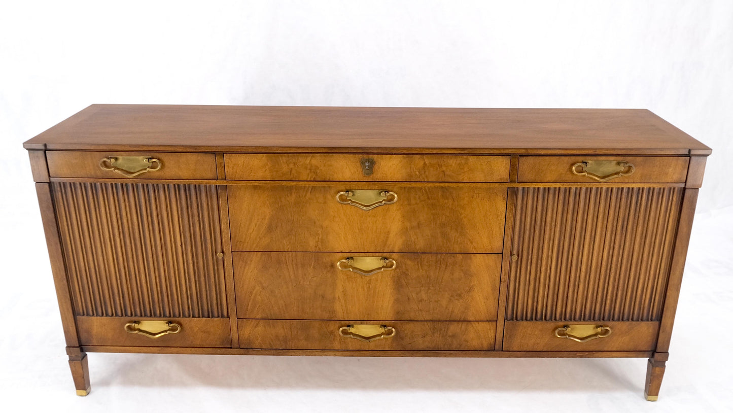 EstablishedLines John Stuart American Mid-Century Modern Walnut Long Dresser Credenza Brass MINT!