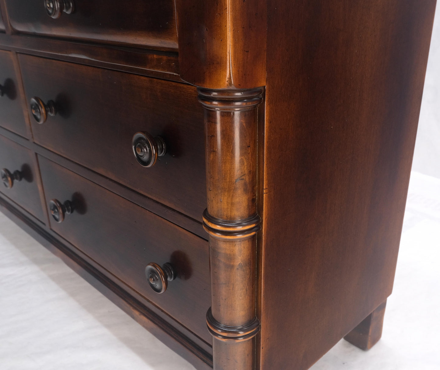 EstablishedLines Large 7 Drawer Faux Bamboo Legs Turned Knobs Italian Dresser Commode Chest MINT!