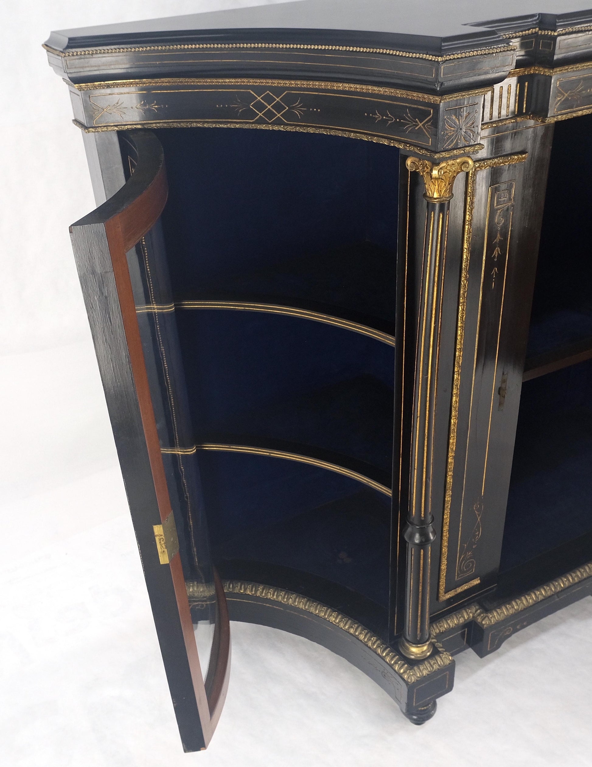 EstablishedLines Napoleon III Wedgewood Plaque Bronze Mounts Black Lacquer French Credenza Server