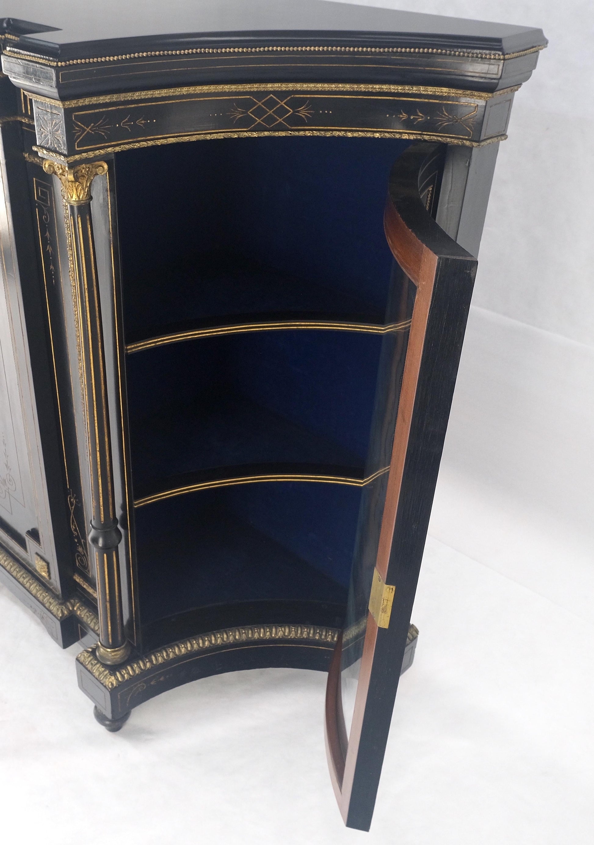 EstablishedLines Napoleon III Wedgewood Plaque Bronze Mounts Black Lacquer French Credenza Server