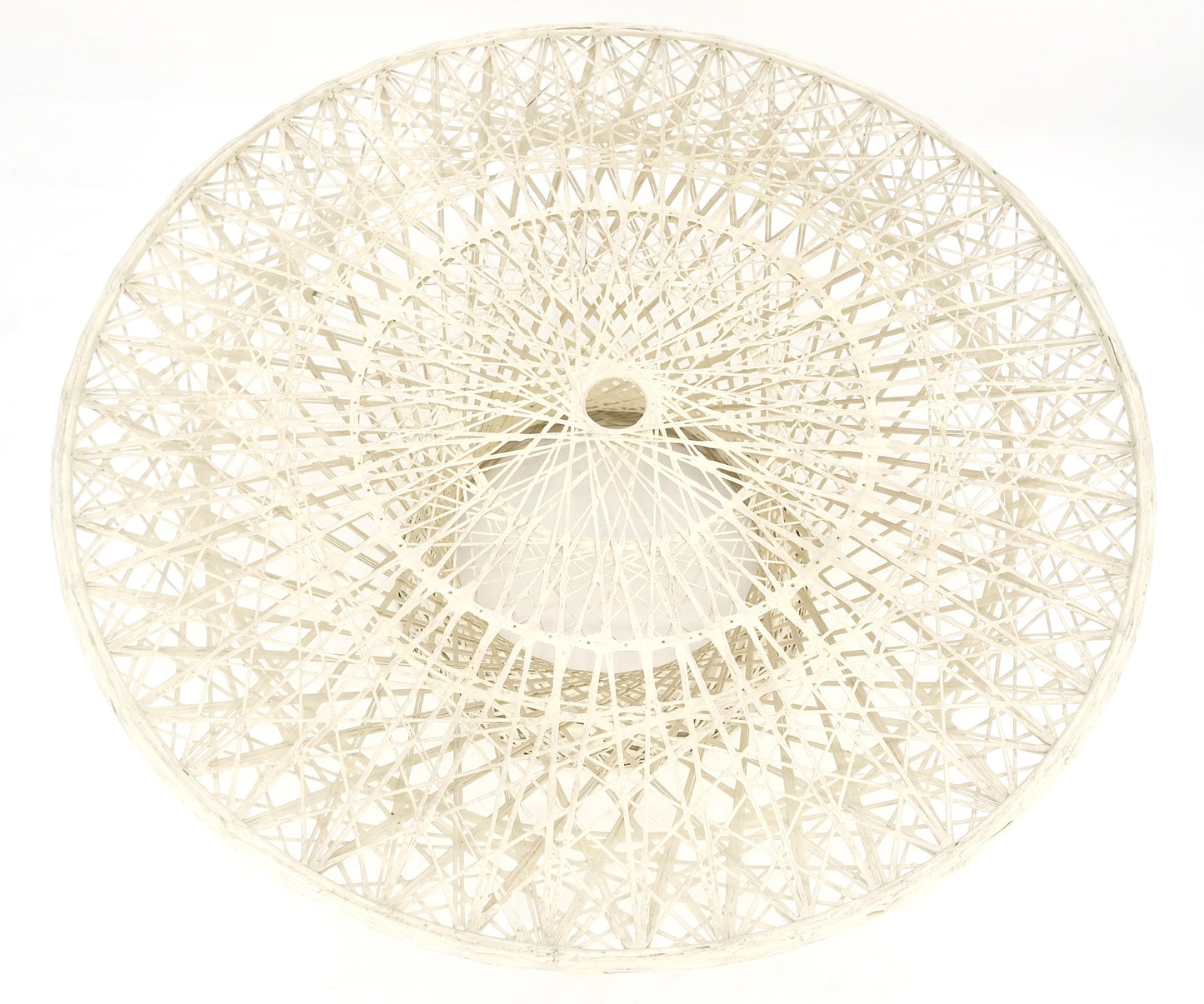 EstablishedLines Russel Woodard Spun Fiberglass Glass Top 44" Round Outdoor Coffee Table MINT