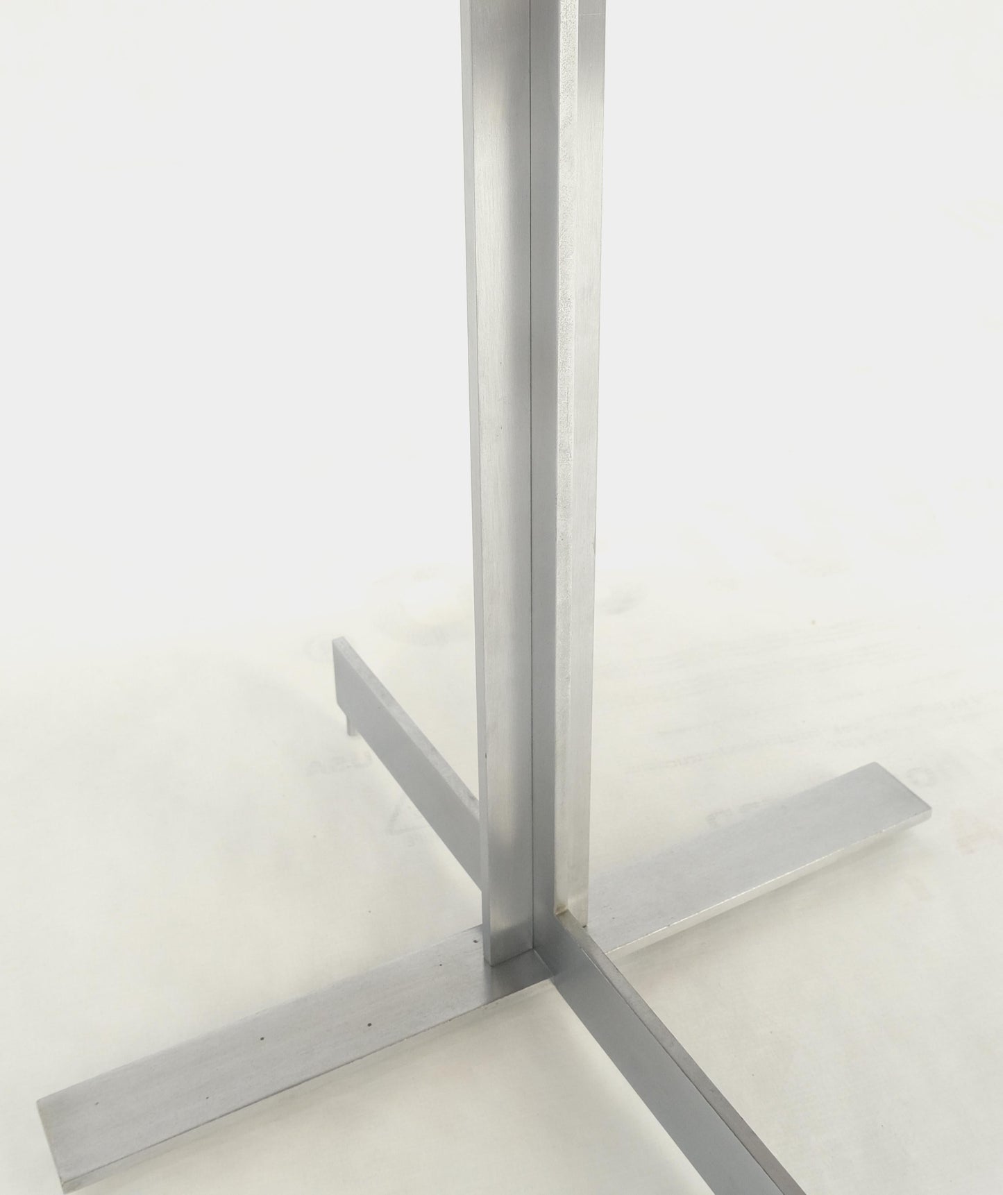 EstablishedLines Solid Walnut Round Top Brushed Machined Stainless Steel Base Side End Table Stan