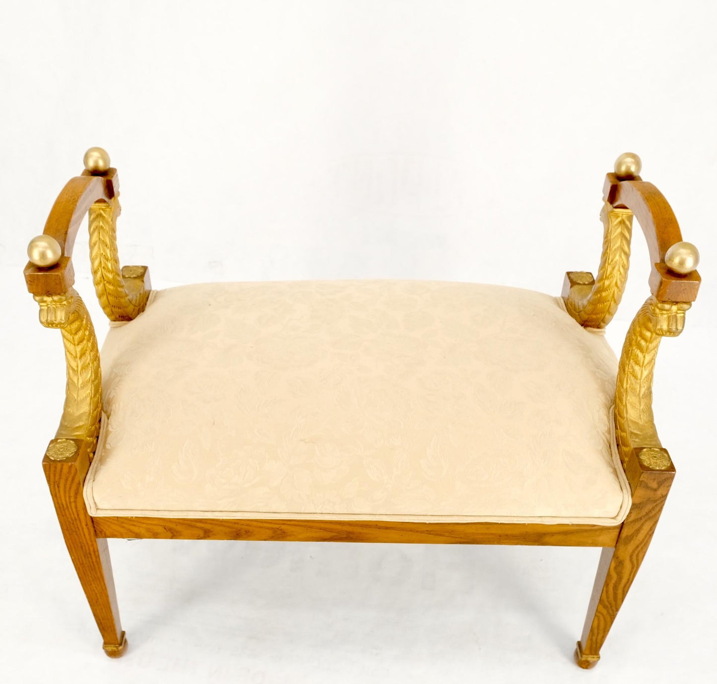 EstablishedLines Baker Carved Gilt Dolphins Motif Window Hall Bench Quality