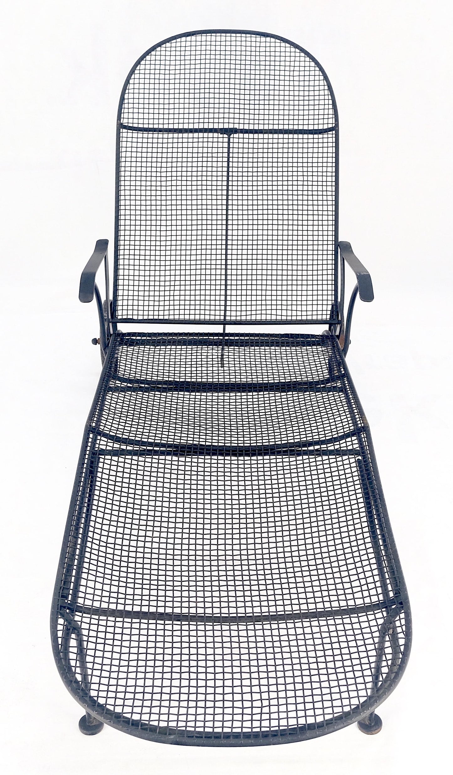 EstablishedLines Russel Woodard Mesh Body Adjustable Back Chaise Lounge on Wheels 1960s MINT