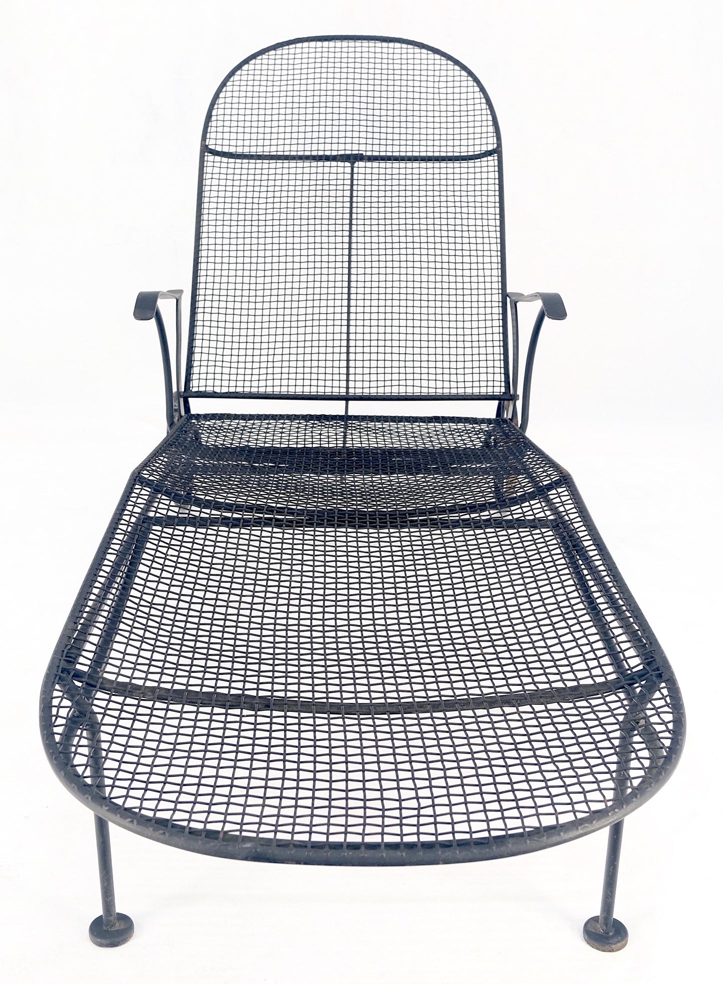 EstablishedLines Russel Woodard Mesh Body Adjustable Back Chaise Lounge on Wheels 1960s MINT