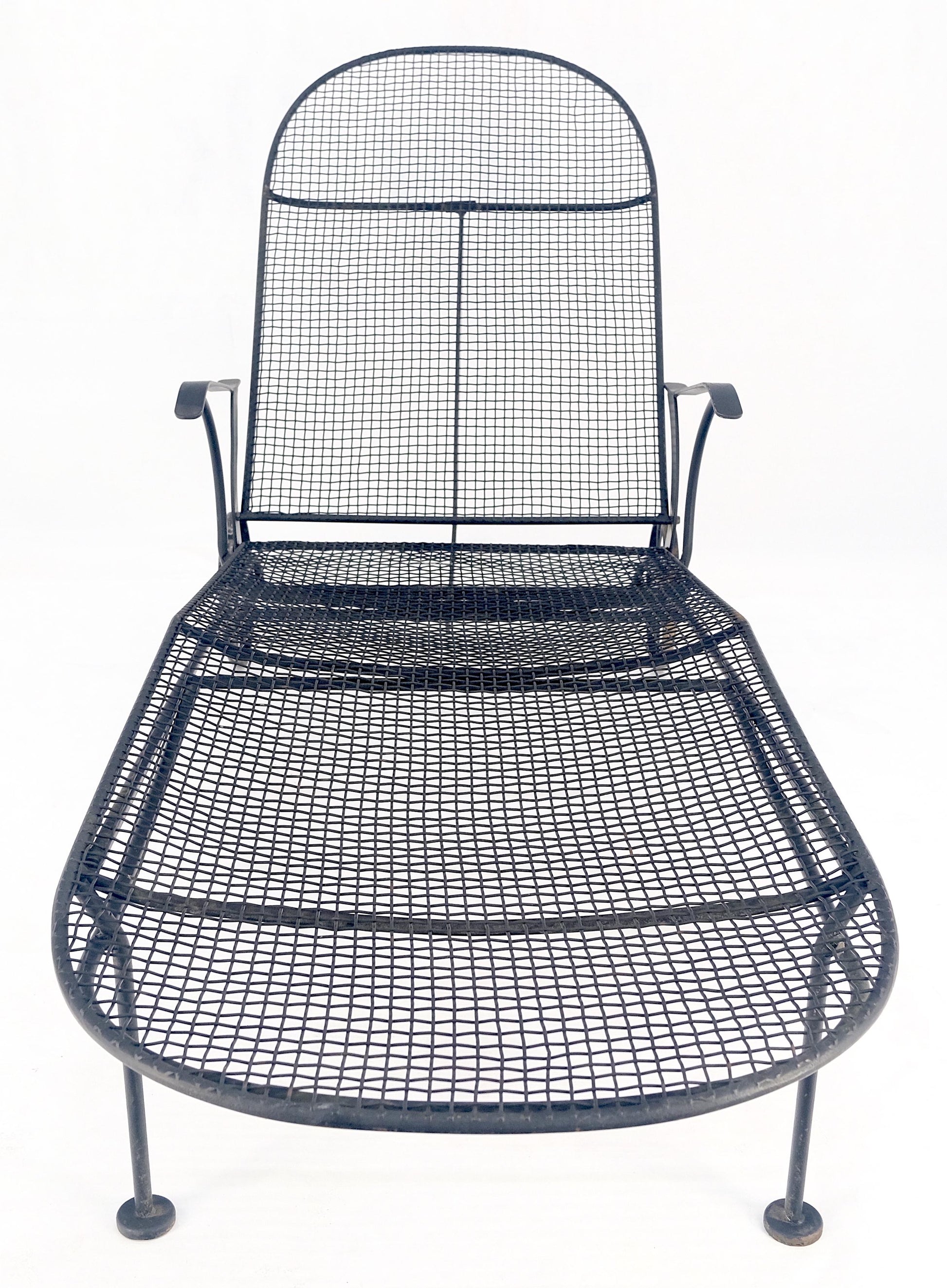 EstablishedLines Russel Woodard Mesh Body Adjustable Back Chaise Lounge on Wheels 1960s MINT