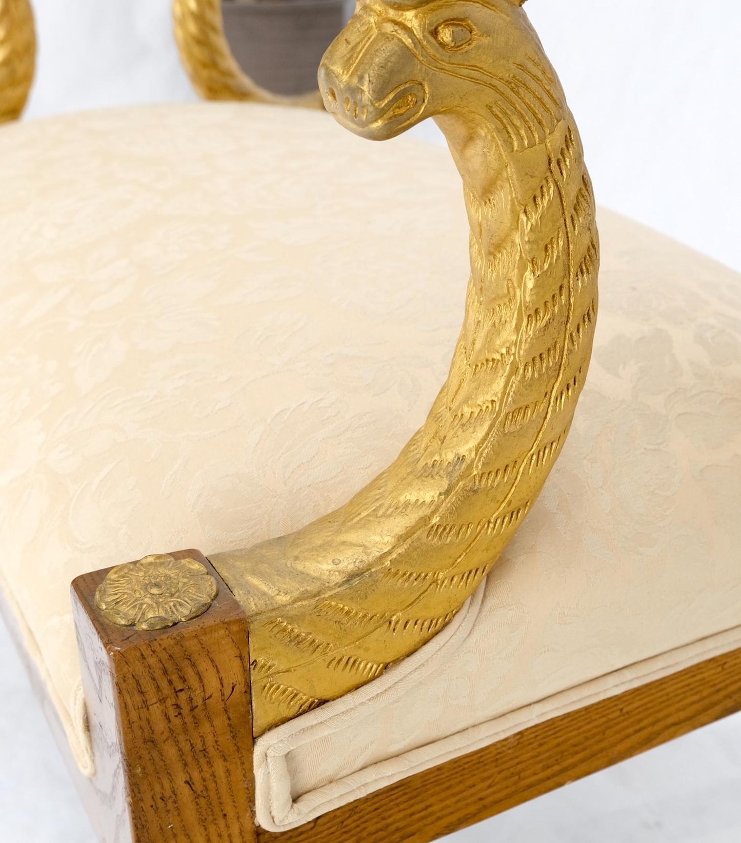 EstablishedLines Baker Carved Gilt Dolphins Motif Window Hall Bench Quality