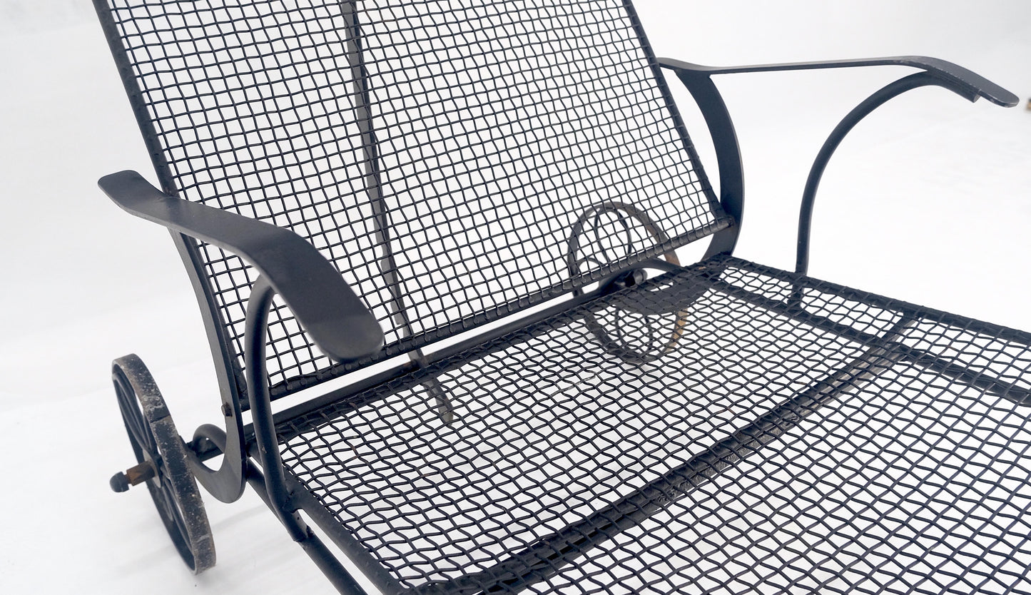 EstablishedLines Russel Woodard Mesh Body Adjustable Back Chaise Lounge on Wheels 1960s MINT