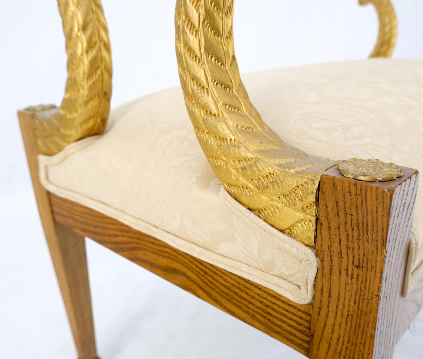 EstablishedLines Baker Carved Gilt Dolphins Motif Window Hall Bench Quality