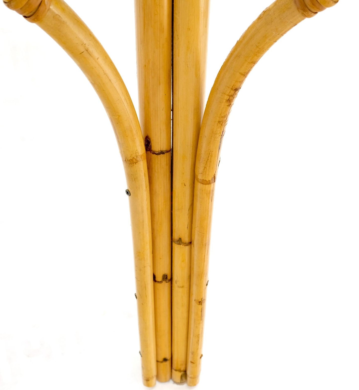 EstablishedLines Bamboo Frame Glass Top Console Table w/ Figurative Brass Supports