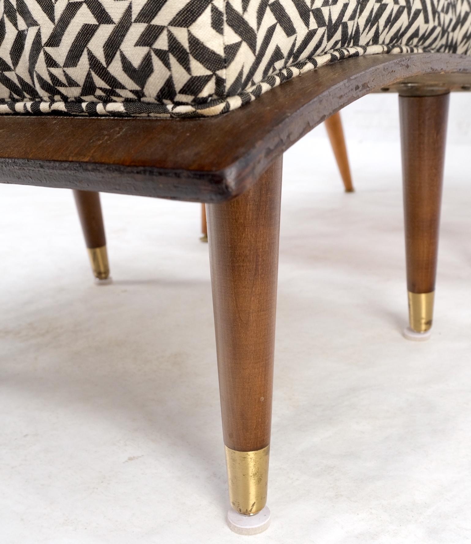 EstablishedLines Mid-Century Modern Bent Plywood Scoop Shape Chair & Ottoman on Dowel Legs Mint