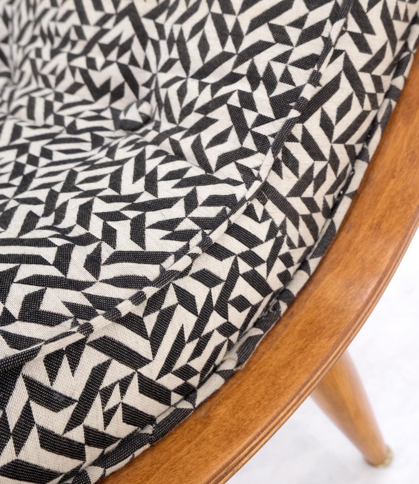 EstablishedLines Mid-Century Modern Bent Plywood Scoop Shape Chair & Ottoman on Dowel Legs Mint