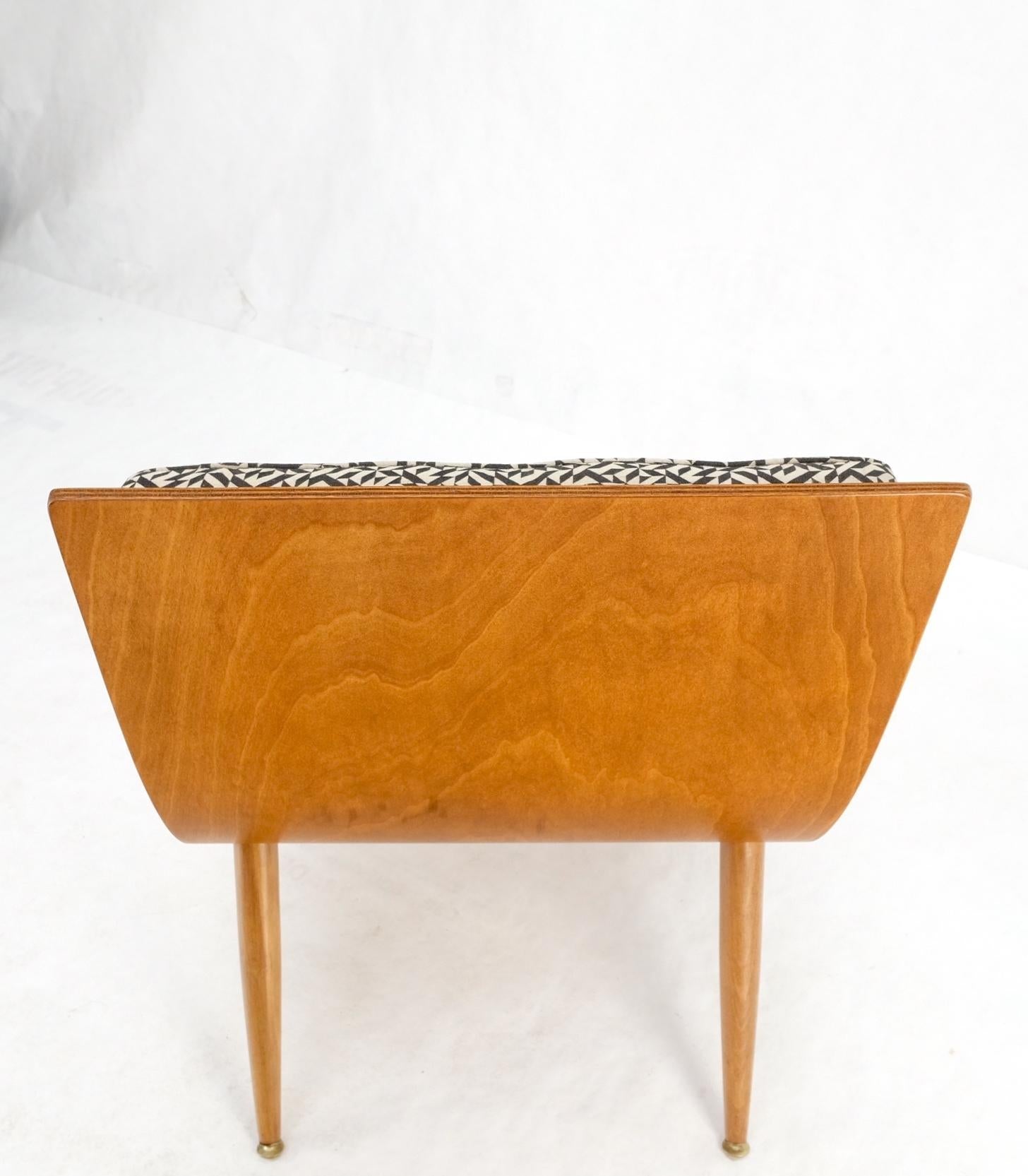 EstablishedLines Mid-Century Modern Bent Plywood Scoop Shape Chair & Ottoman on Dowel Legs Mint