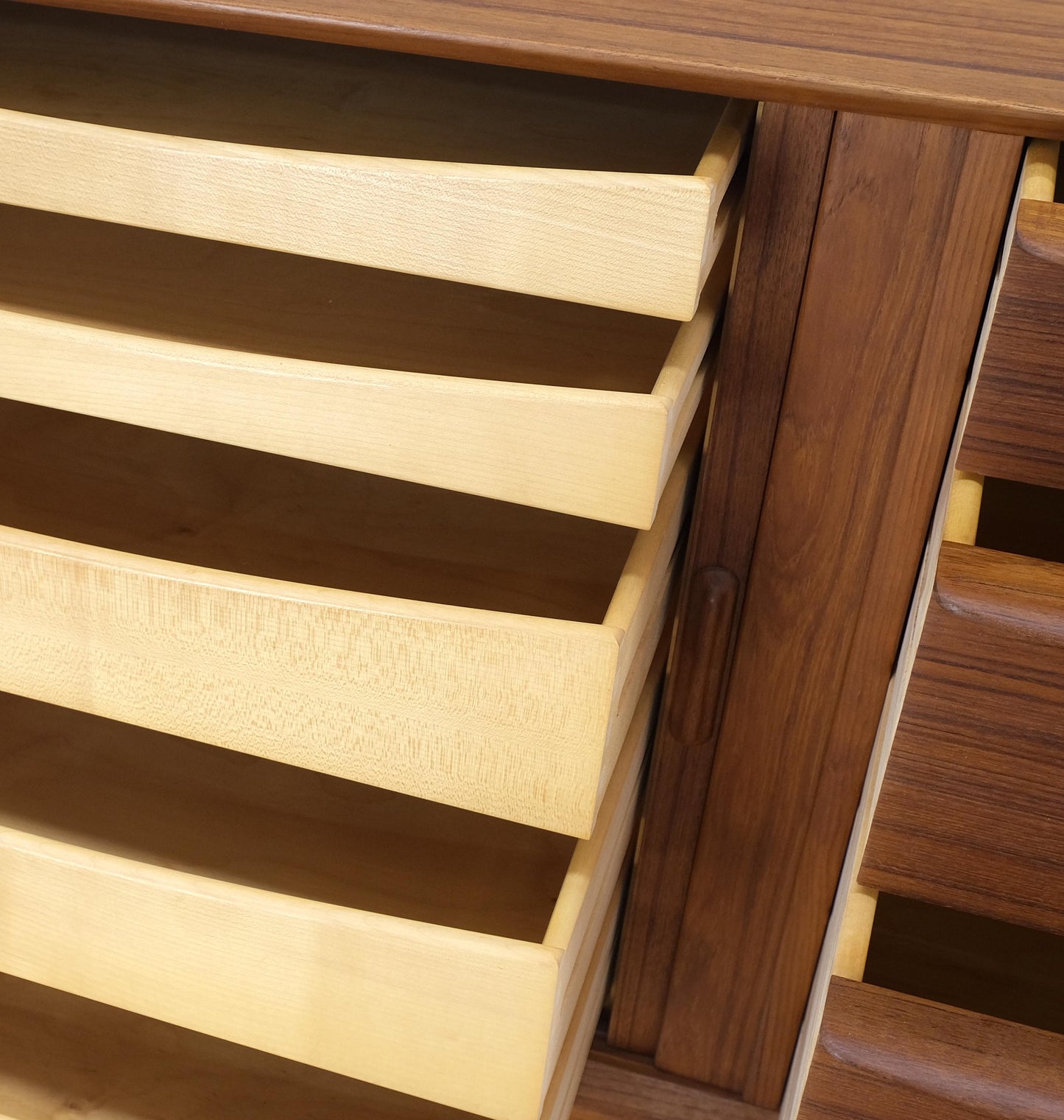 EstablishedLines Teak Danish Mid-Century Modern Tambour Credenza Dresser by Falster Mint!