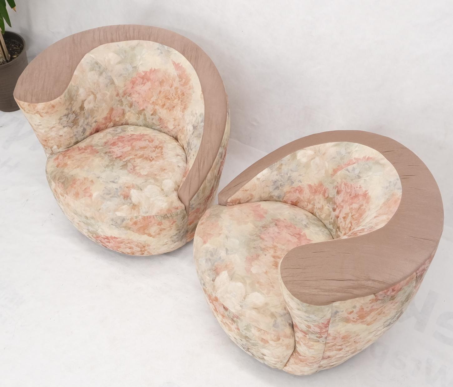 EstablishedLines Pair of Vladimir Kagan Two Tone Nautilus Lounge Chairs