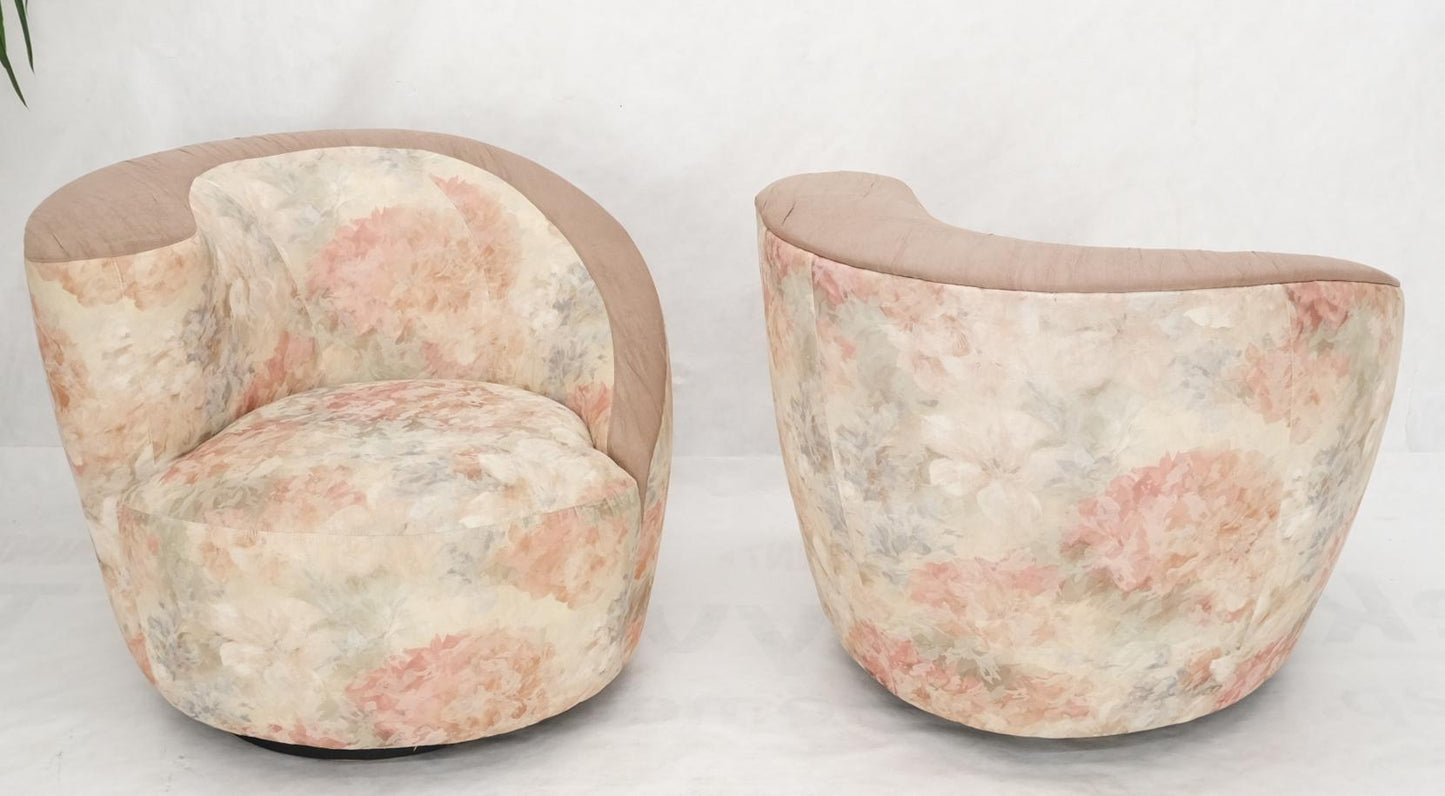 EstablishedLines Pair of Vladimir Kagan Two Tone Nautilus Lounge Chairs