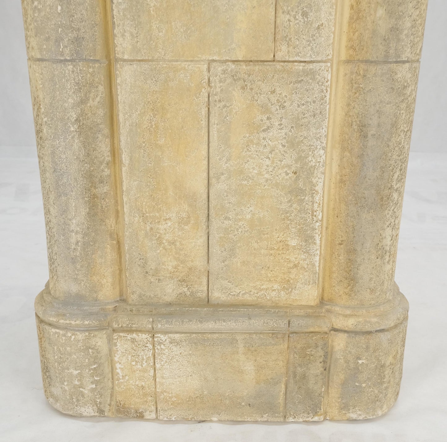 EstablishedLines large 19x19 Square Faux Travertine 41" Tall Carved Geometric Decorative Pattern
