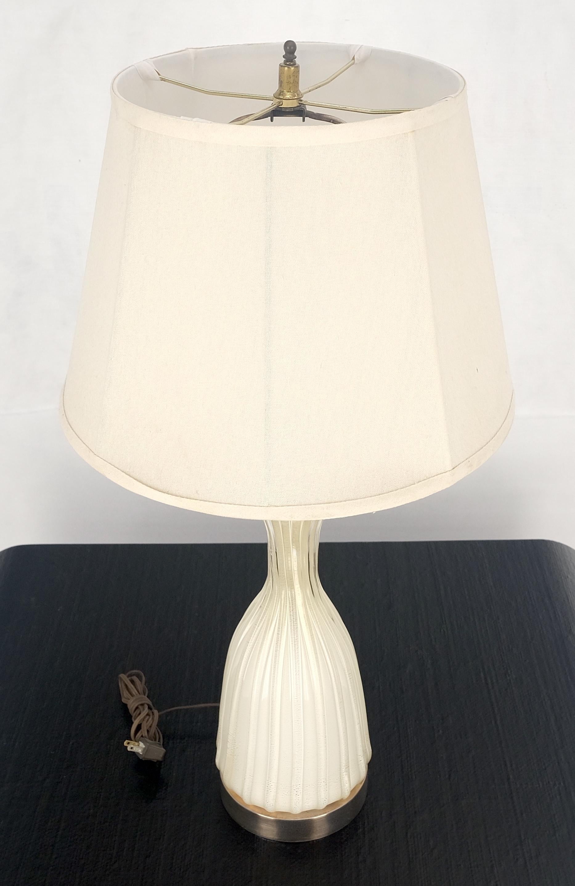 EstablishedLines Off White Beige Bottle Shape Murano Glass Table Lamp MINT!