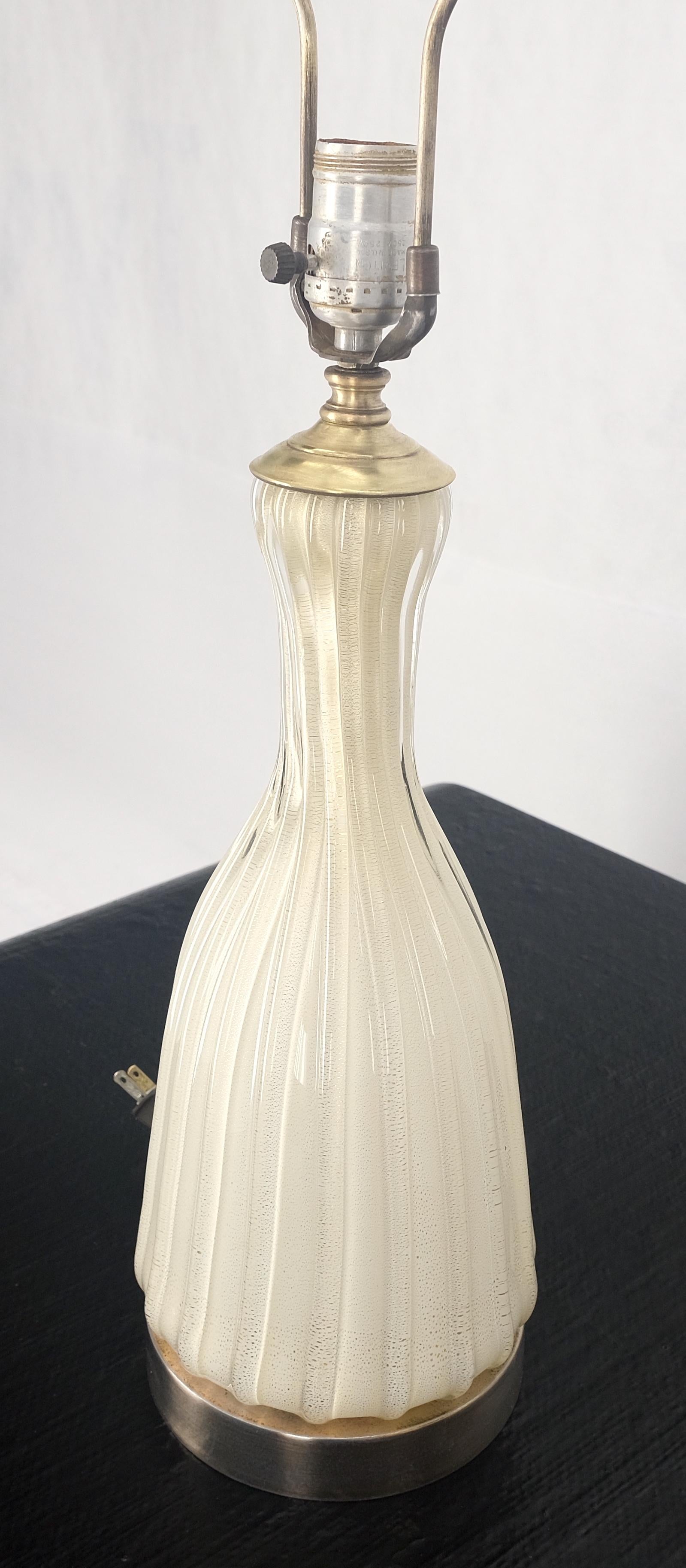 EstablishedLines Off White Beige Bottle Shape Murano Glass Table Lamp MINT!