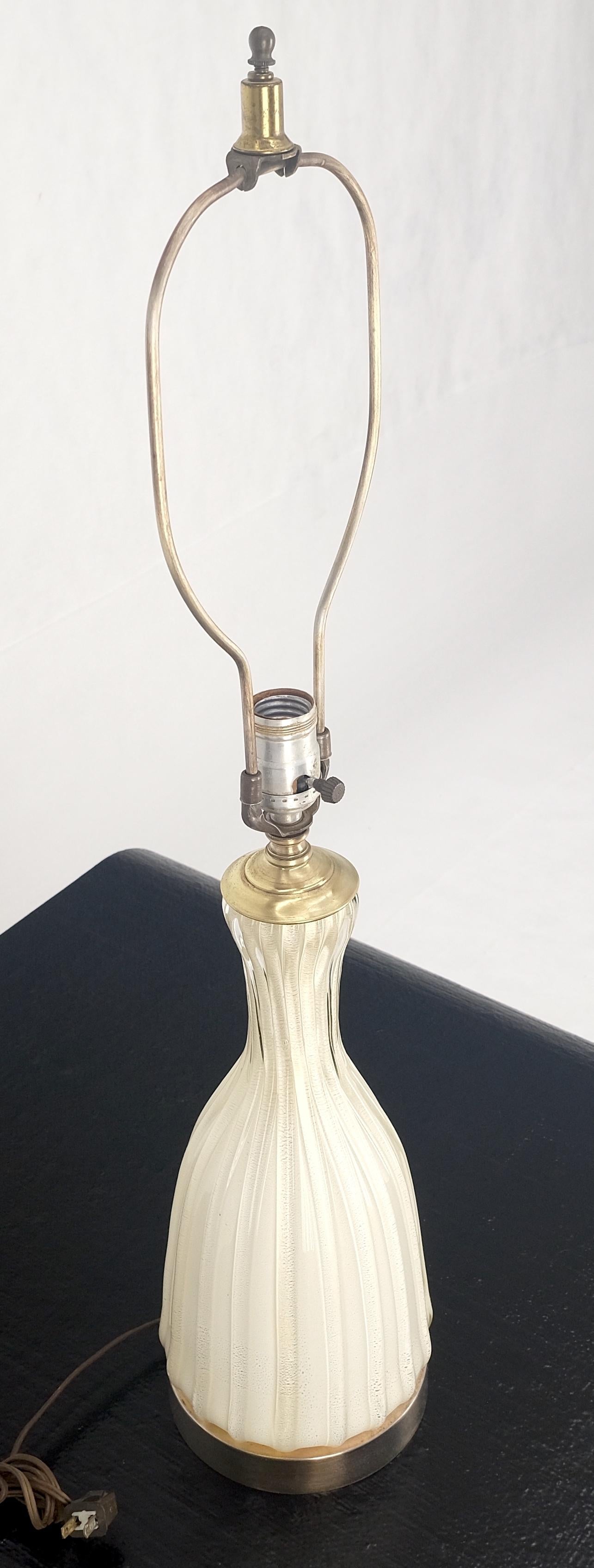 EstablishedLines Off White Beige Bottle Shape Murano Glass Table Lamp MINT!