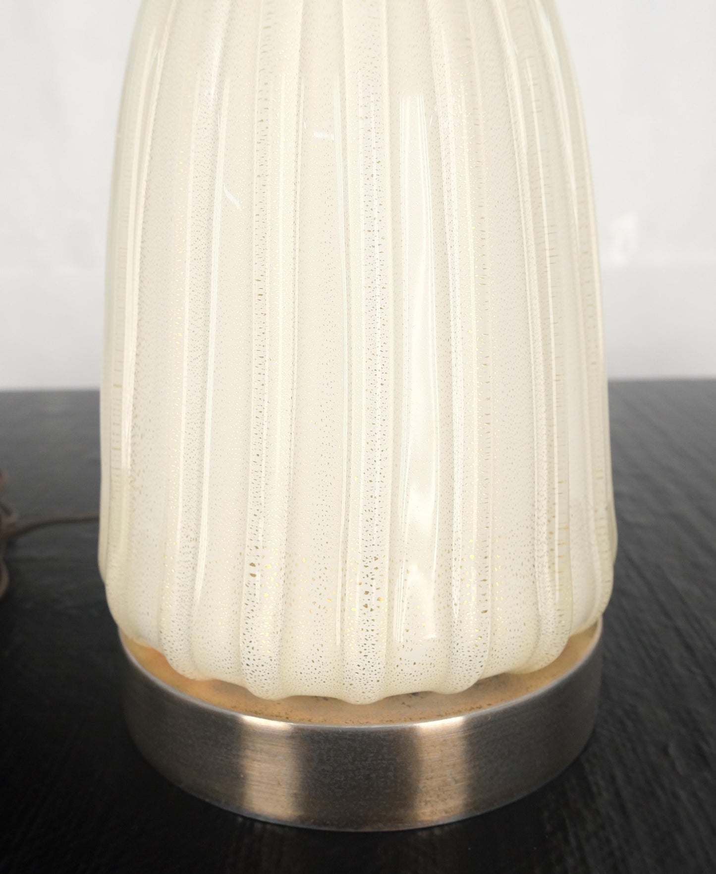 EstablishedLines Off White Beige Bottle Shape Murano Glass Table Lamp MINT!