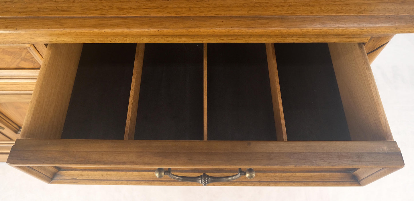 EstablishedLines Blond Wood Dome Shape Top Two Doors 54" Cupboard Breakfront Cabinet Shelf MINT