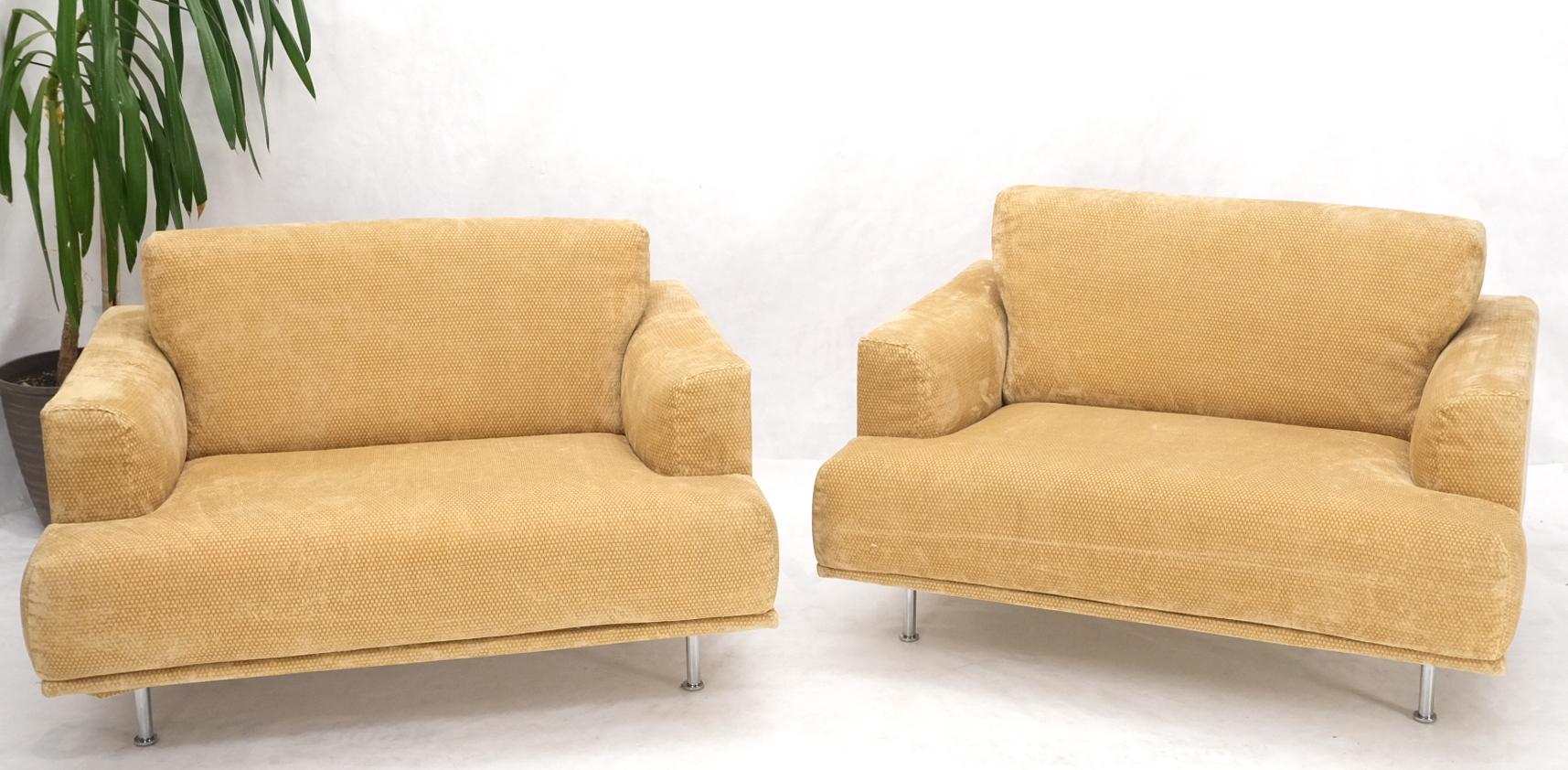 EstablishedLines Pair of Wide Seat Almost Sattee Width Lounge Chairs by Cassina