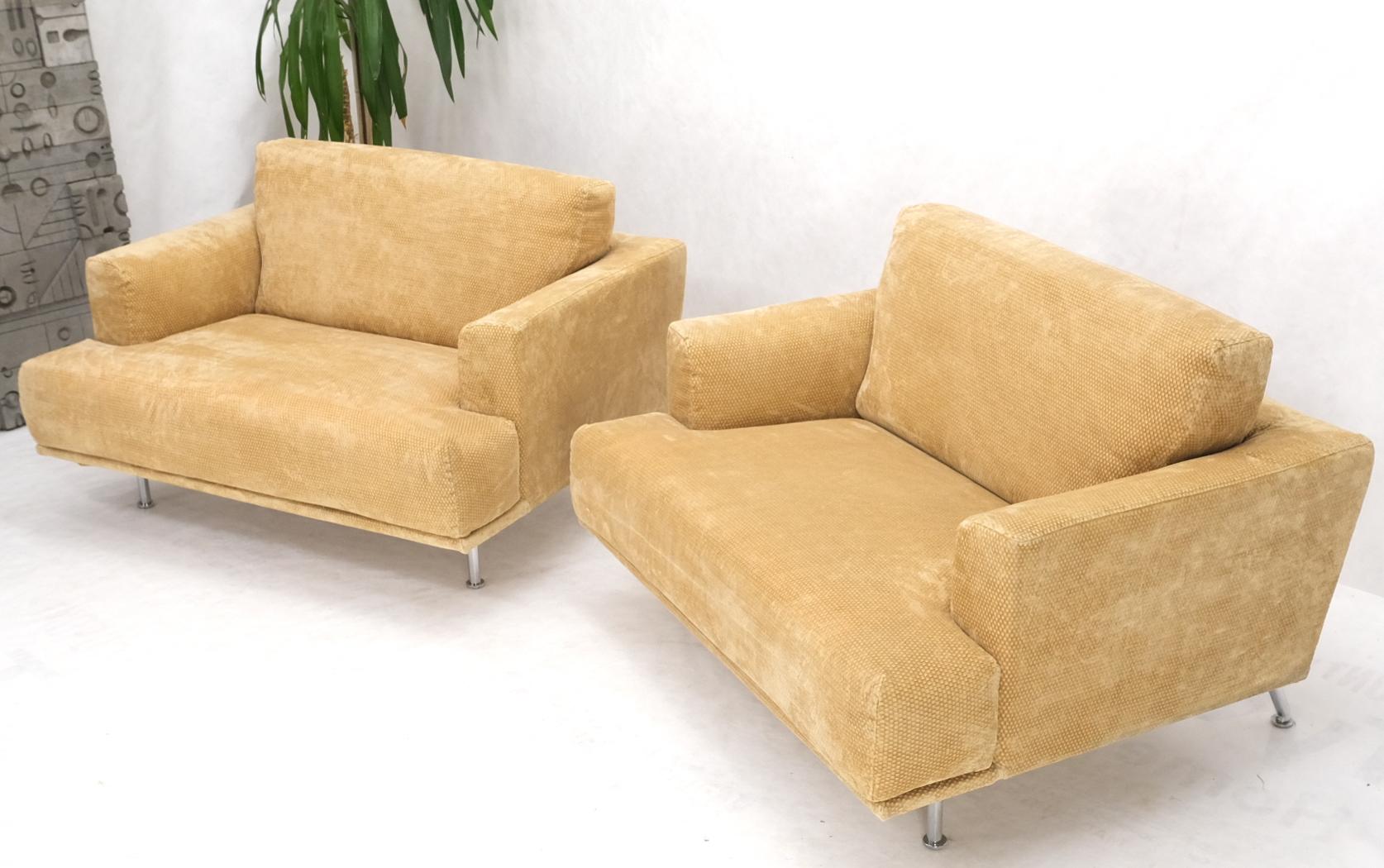 EstablishedLines Pair of Wide Seat Almost Sattee Width Lounge Chairs by Cassina