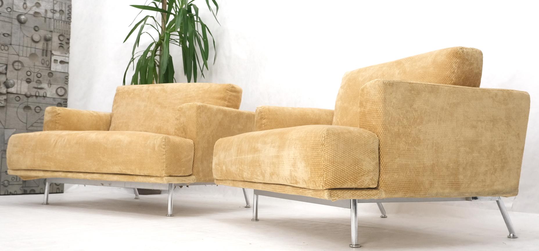 EstablishedLines Pair of Wide Seat Almost Sattee Width Lounge Chairs by Cassina