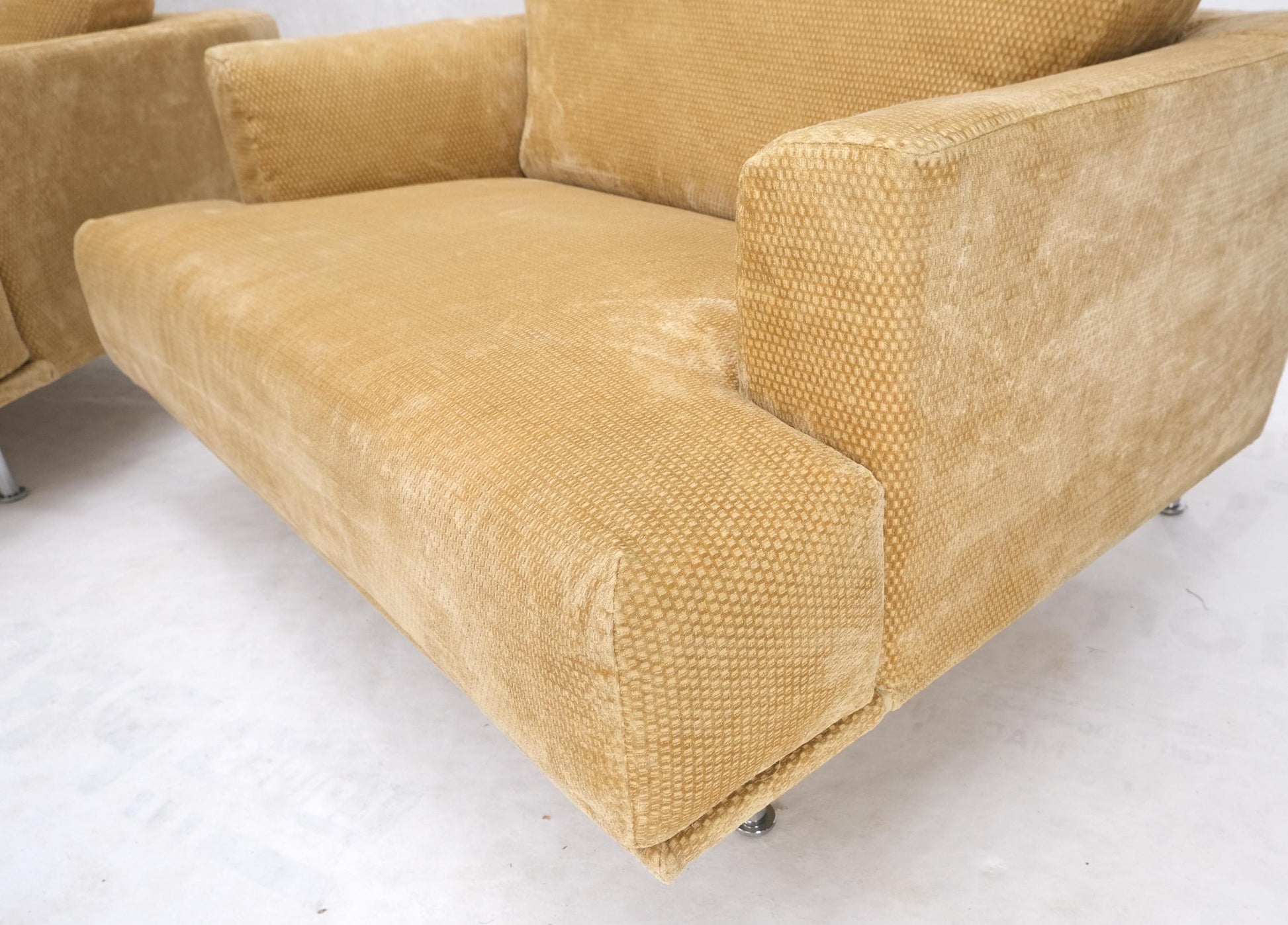 EstablishedLines Pair of Wide Seat Almost Sattee Width Lounge Chairs by Cassina