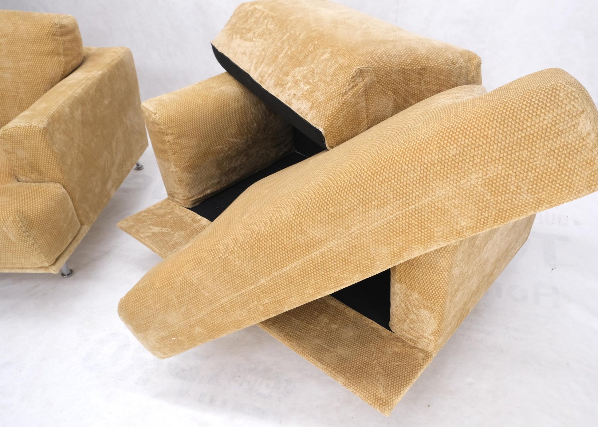 EstablishedLines Pair of Wide Seat Almost Sattee Width Lounge Chairs by Cassina