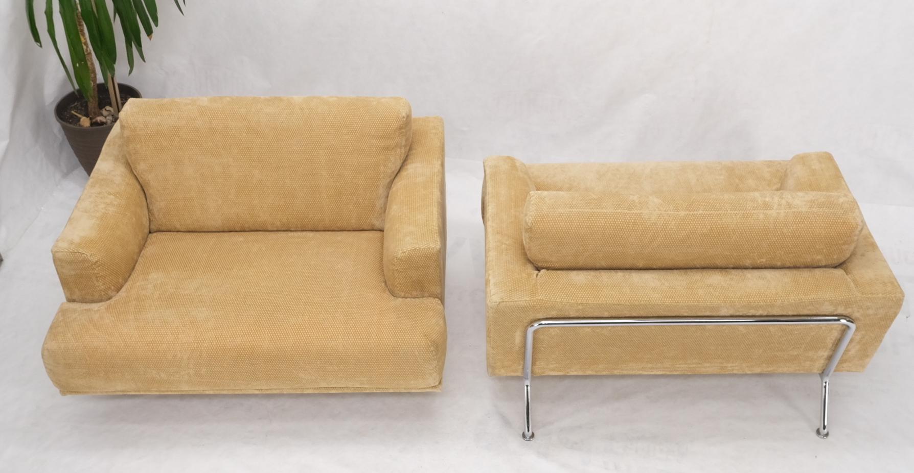 EstablishedLines Pair of Wide Seat Almost Sattee Width Lounge Chairs by Cassina