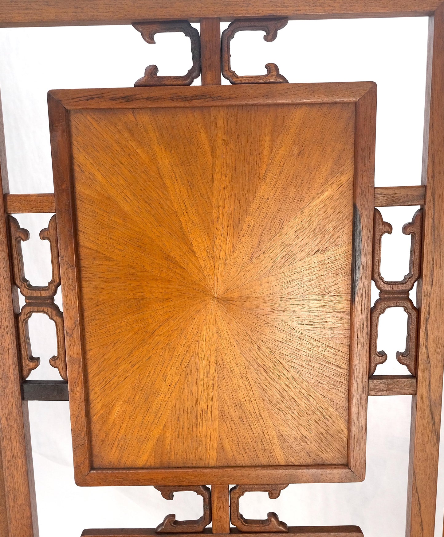 EstablishedLines Very Fine Mid Century Modern Teak 4 Panel Decorative Screen Room Divider MINT