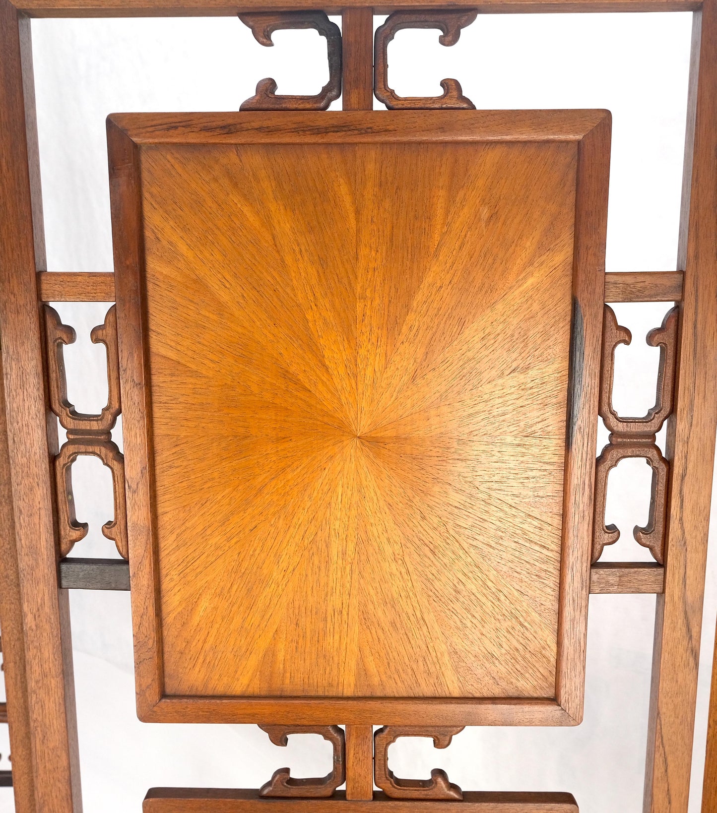 EstablishedLines Very Fine Mid Century Modern Teak 4 Panel Decorative Screen Room Divider MINT